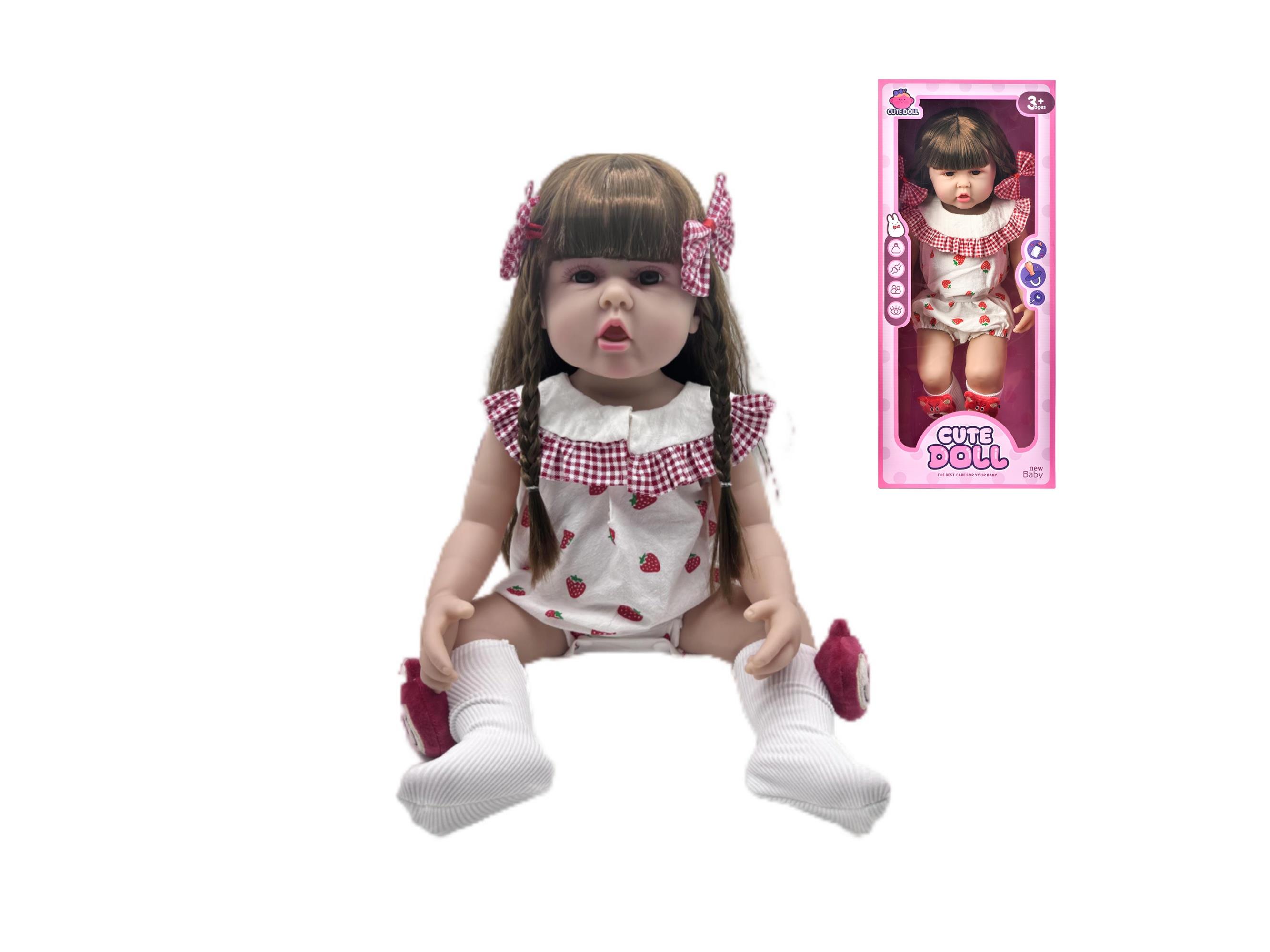 60Cm Reborn Doll, 22-Inch Simulated Baby, Soft Rubber, Fully Lined