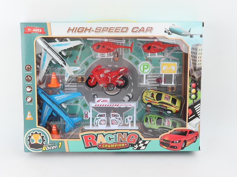 Pull Back Airplane Pull Back Car Set