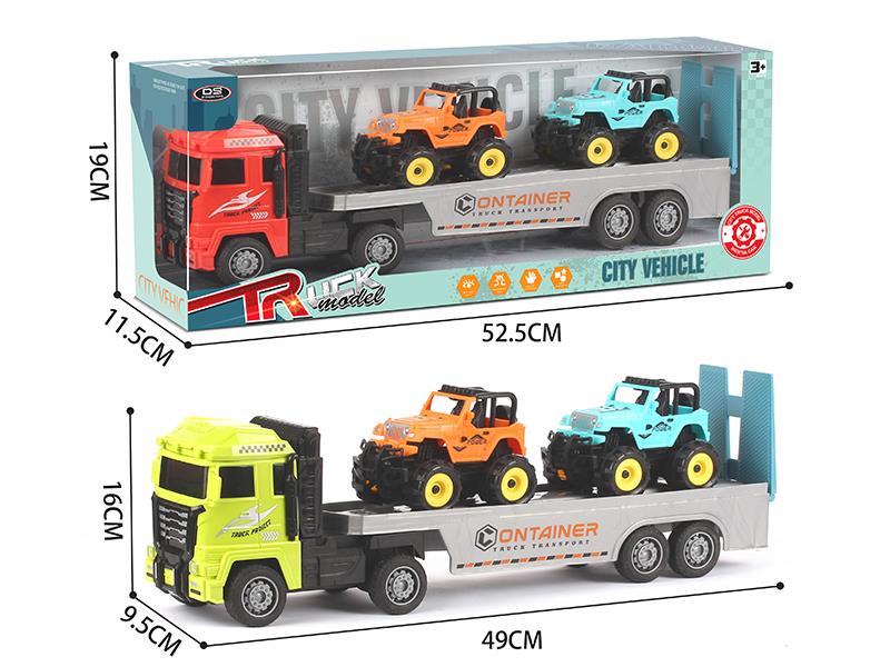 Outsize Friction Trailer With Friction Wrangler Off-Road Vehicle