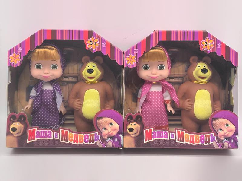 6" Solid Masha Doll And Bear