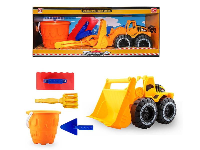 Friction Medium Bulldozer + Sand Bucket Set(5PCS)