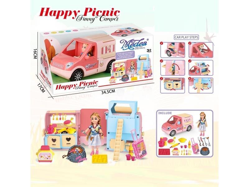 Happy Cooking Food Truck + 6-Inch Barbie