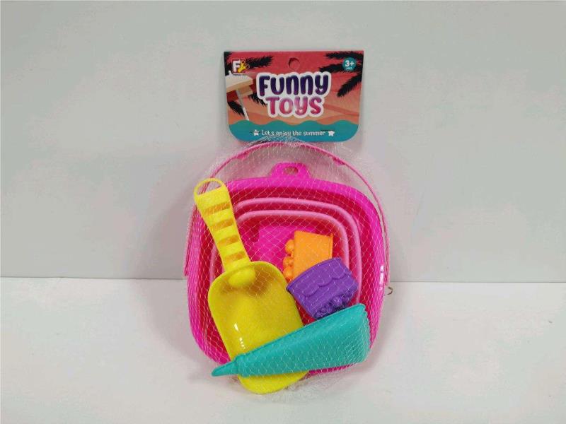 4Pcs Small Square Soft Rubber Bucket Combination Set