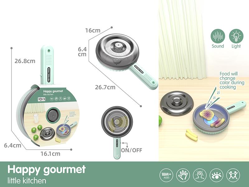 Frying Pan Pretend Play Toy With Lights And Sound, Food Color Change