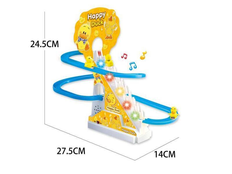 Small Yello Duck B/O Track Slide Toy(Light And Music)