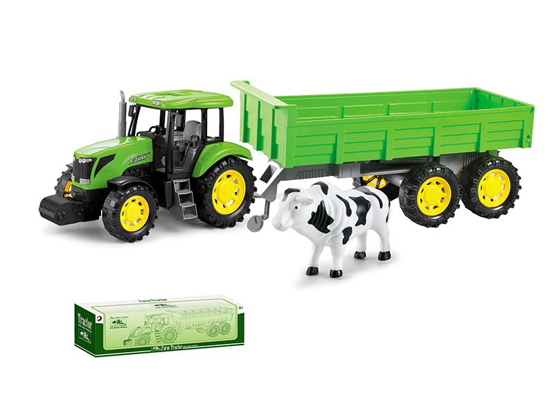 Friction Farm Tractor With Tailer