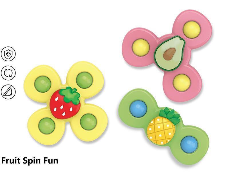 3PCS Fruit Sucker Rotating Bath Toys