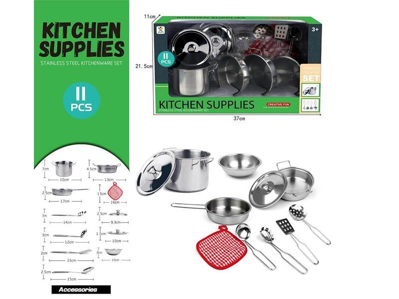 Stainless Steel Tableware Toy 11pcs