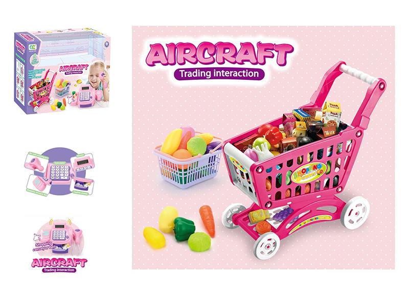 Cash Register + Storage Basket + Shopping Cart