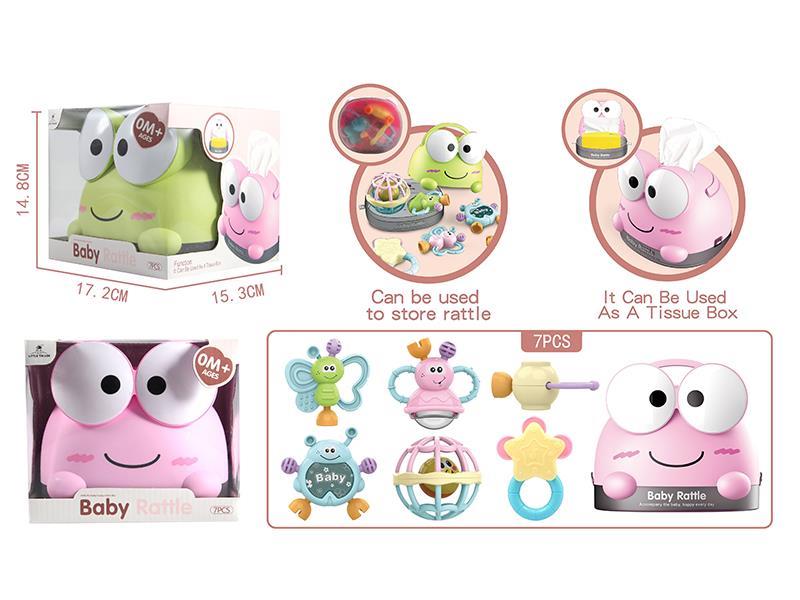 Frog Sorage Box Baby Rattle Set