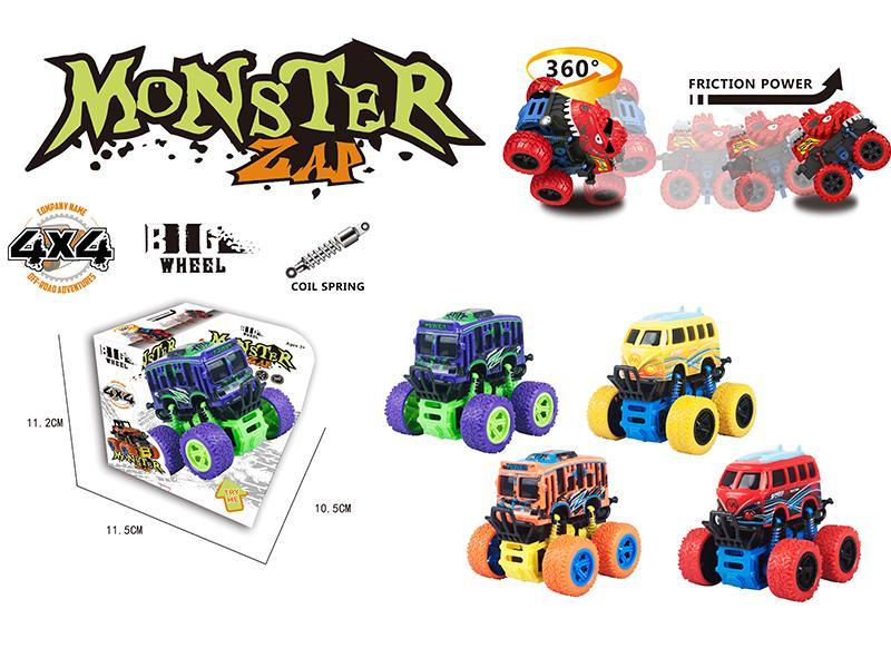 Stunt Big Wheel Double Friction Car(Bus)