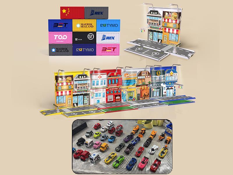 1:64 Alloy Car Container Scenario Blind Box