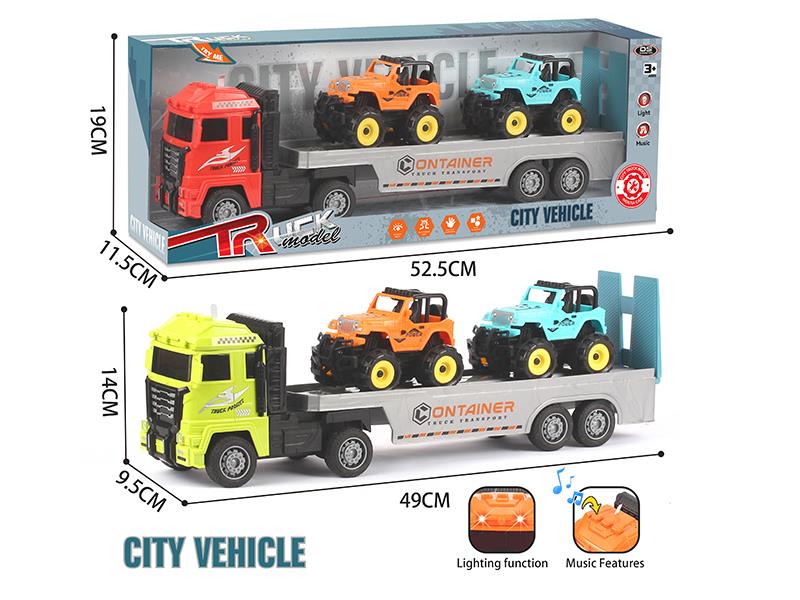 Outsize Friction Trailer With Lights + Friction Wrangler Off-Road Vehicle
