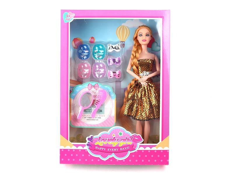 11.5 Inch Solid Articulated Doll Facial Mask Jewelry Comb Mirror