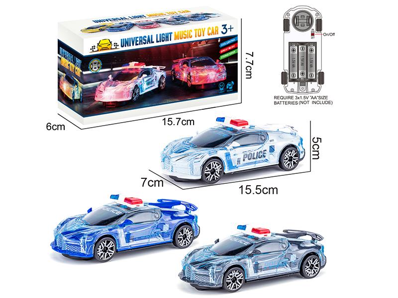 B/O Go And Bump Bugatti Police Car With Light 1pcs