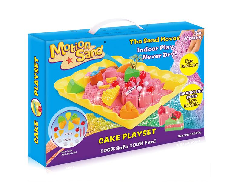 Space Sand Set(3*300g Sand, 6 Cake Molds, 15 Cake Accessories, 1 Tray)