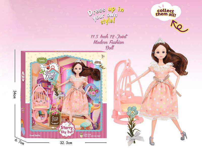 11.5 Inch 12-Joint 3D Eyes Fashion Doll