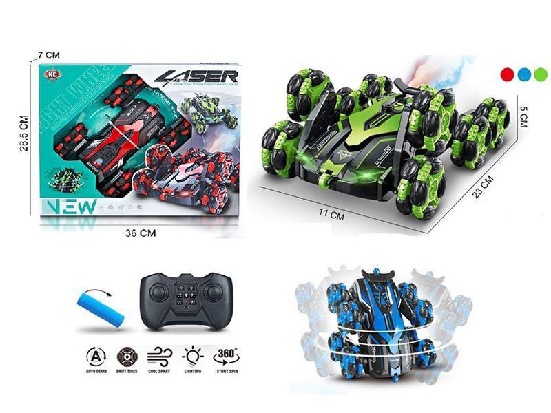 2.4G Remote Control Eight Wheel Drift Spray Stunt Car