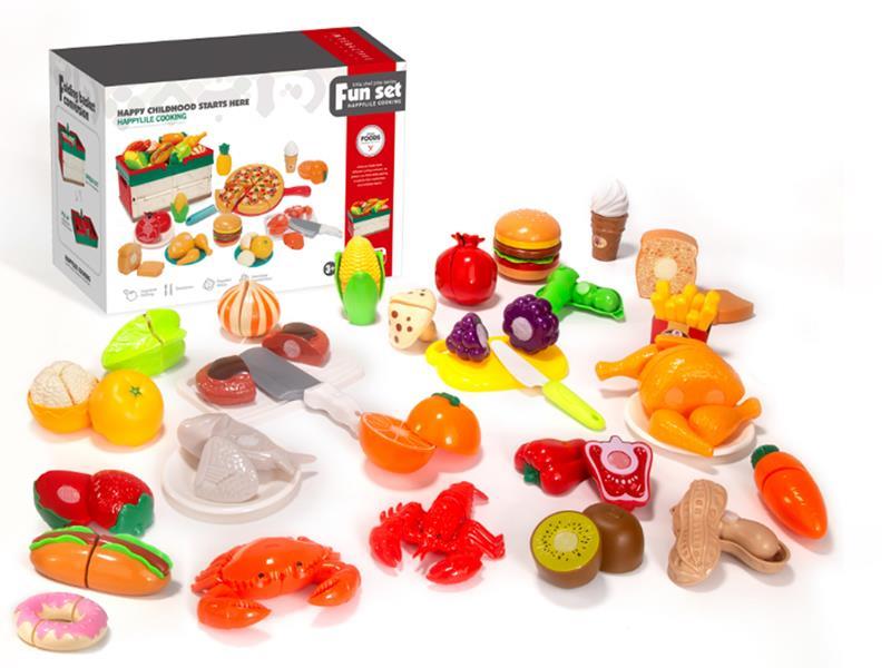 Fold Basket Simulated Cutting Fruits And Vegetable Foods Set