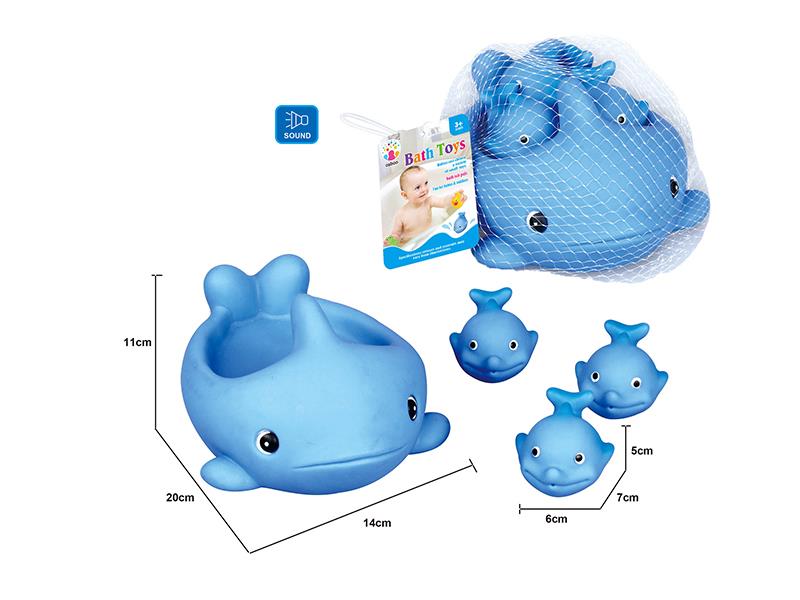 Cute Whale Kids Bath Toy Set