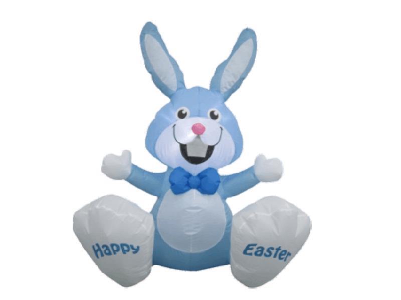 120CM Blue Bunny Inflatable Model,With3 LED Lights, Fan And Adaptor