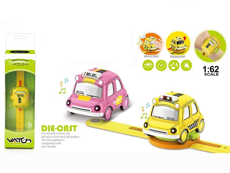 1:62 Alloy Watch Q Version Car Interactive Induction WithLight And Music