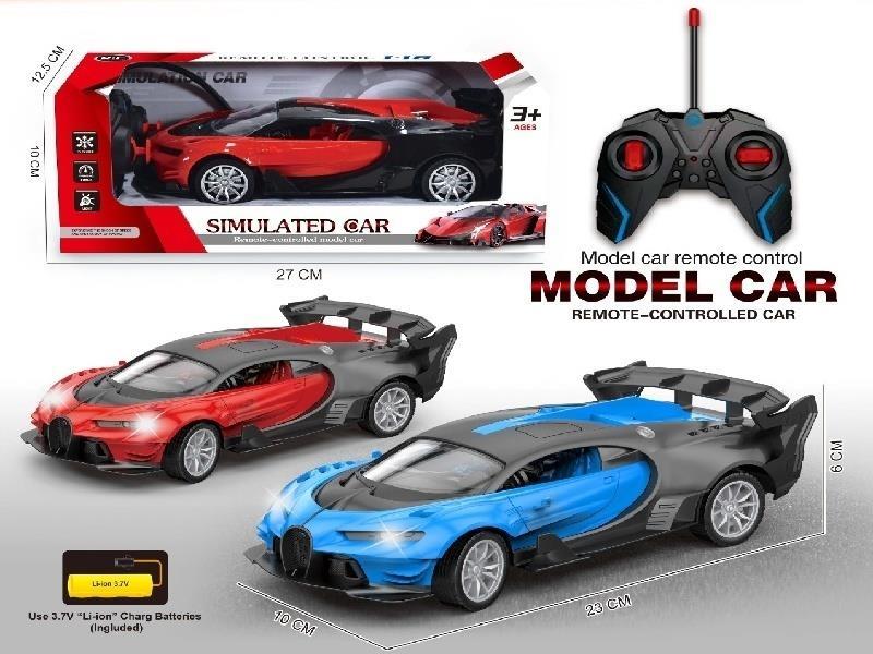 1:18 Bugatti four-way remote control car with headlights (including power USB) push lever handle