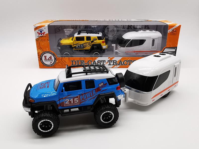 Pull Back Alloy Shock Absorption FJ Cruiser Off-Road Vehicle With Motorhome(Sound And Light)