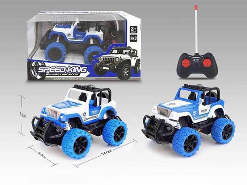 1:43 4-Channel Remote Control Convertible Off-Road Police Car With Light(Not Included  Batteries)