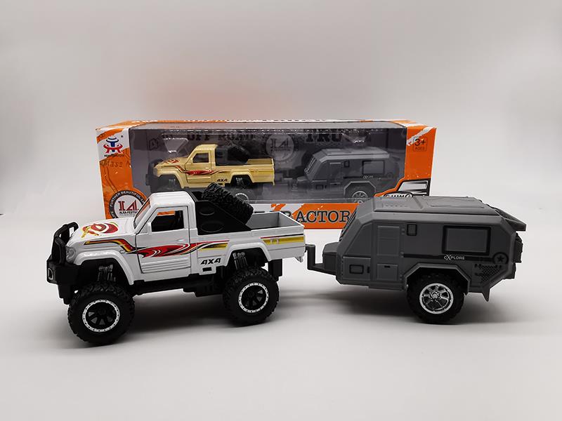 Pull Back Alloy Shock Absorption Pickup Off-Road Vehicle With Motorhome(Sound And Light)
