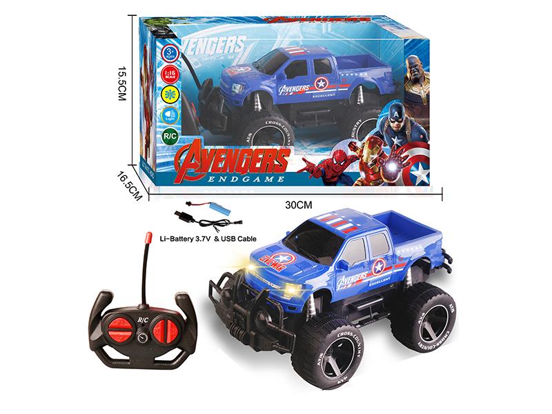 27Mhz 1:16 4-Channel Remote Control Captain America Ford Pickup Off-Road Vehicle With Lights(Included Batteries)