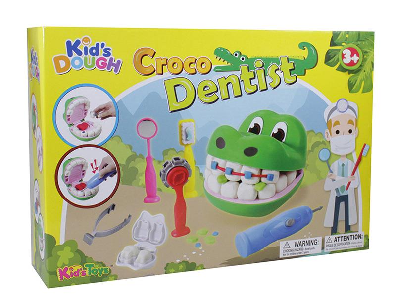 Colored Clay Crocodile Dental Set