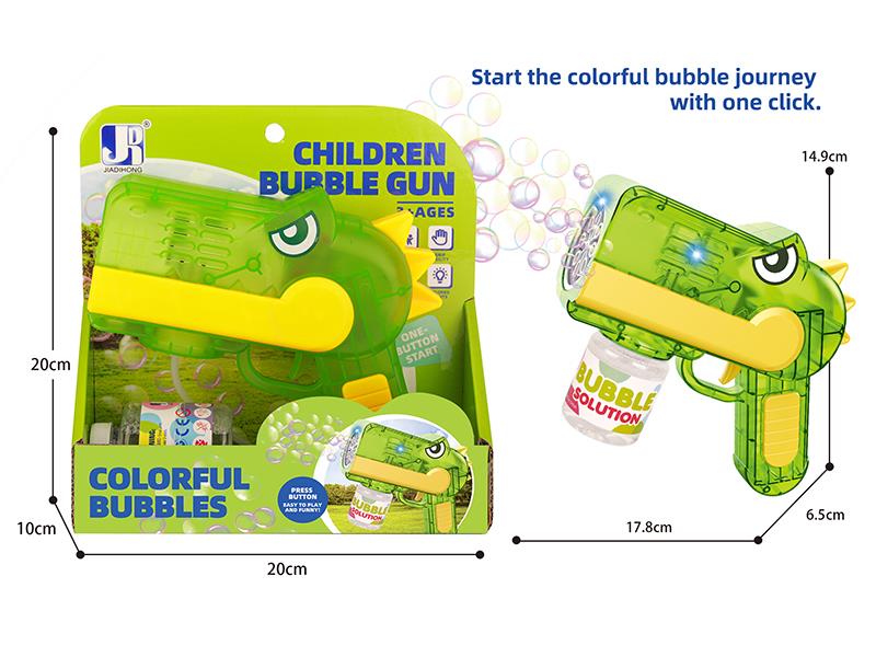 Transparent Multi Hole Dinosaur Bubble Gun With Lights