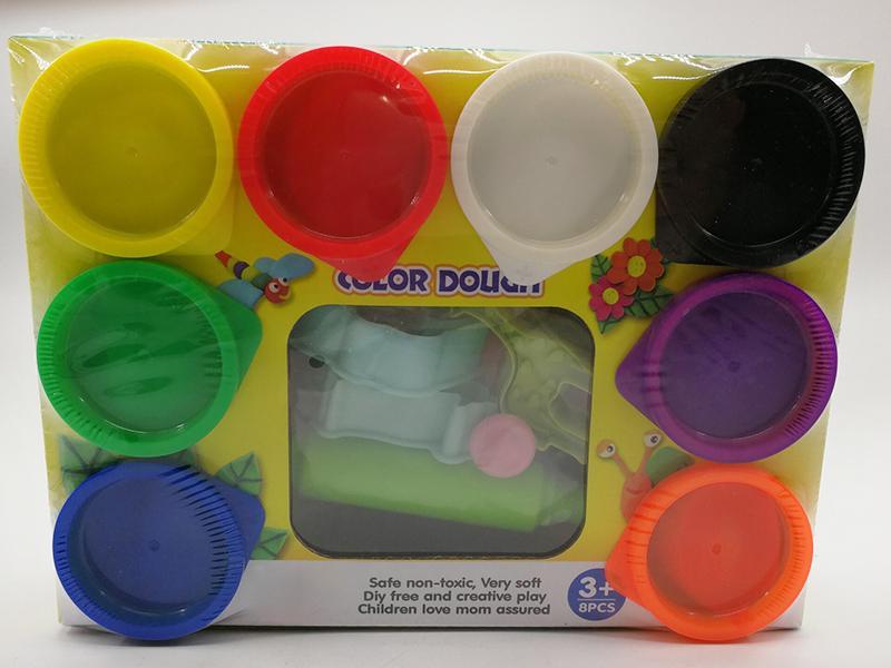 8 Color 2 Oz Play Dough + Plastic Accessories