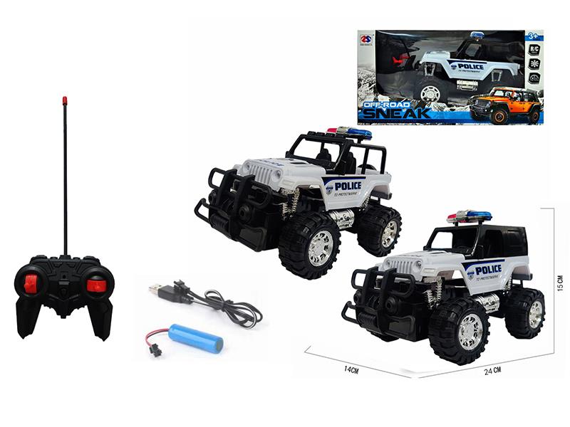 4-Channel Remote Control Wrangler Police Car(Lithium Battery, USB Cable)