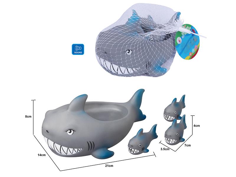 Cute Shark Kids Bath Toy Set