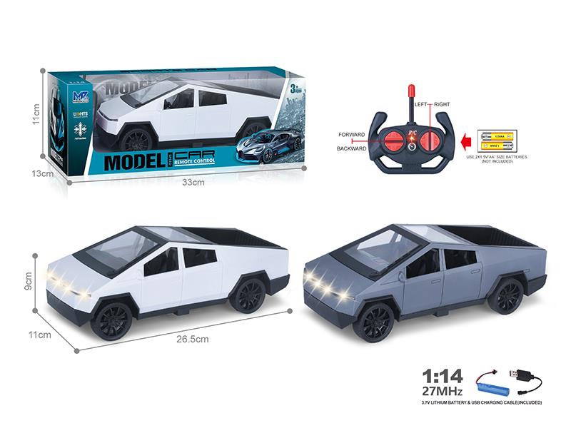 27Mhz 1:14 4-Channel Remote Control Cybertruck Simulated Car With Lights(Included Batteries)