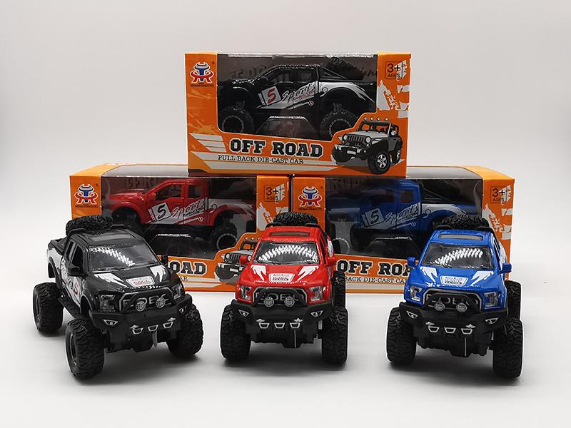 Pull Back Alloy Shock Absorption Raptor Off-Road Vehicle With Sound And Light