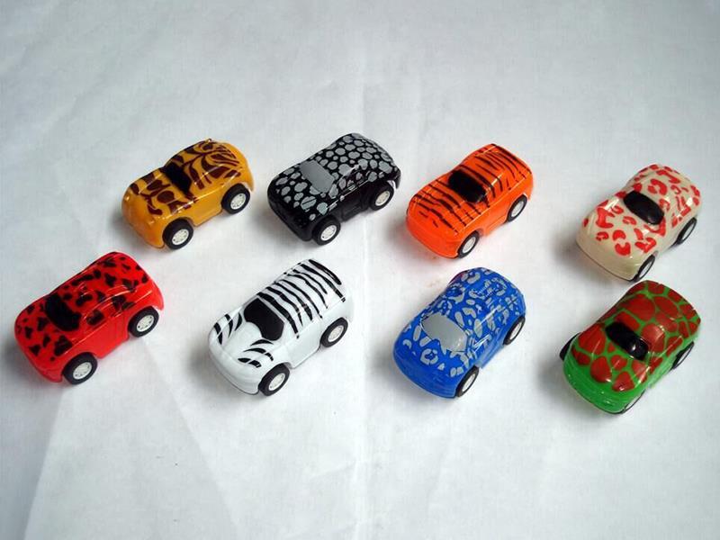 Solid Color Animal Patterned Pull Back Car