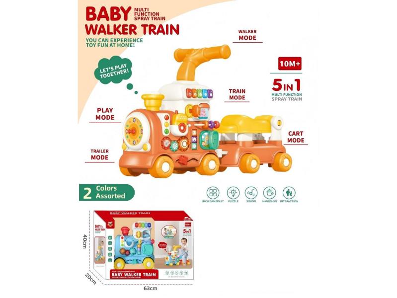 Five-In-One Multi-functional Spray Early Education Train (Red/Blue)