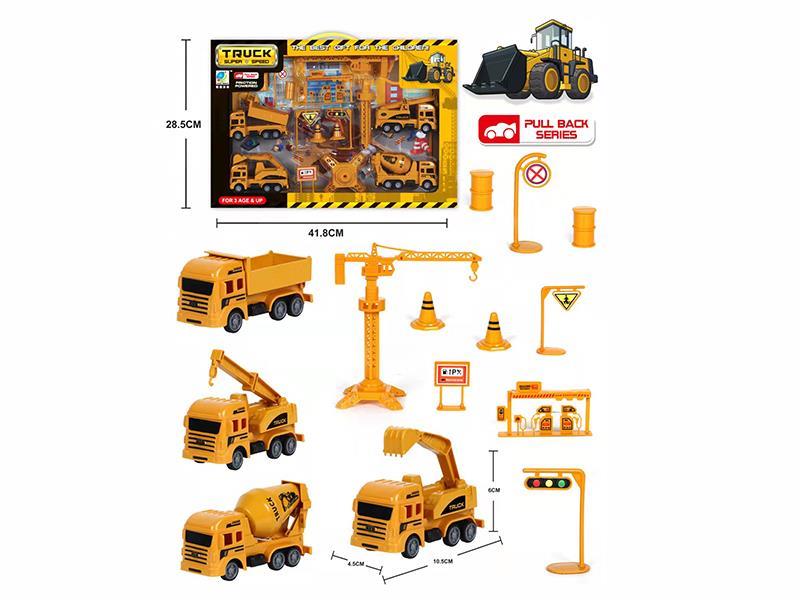 Pull Back Engineering Truck Set