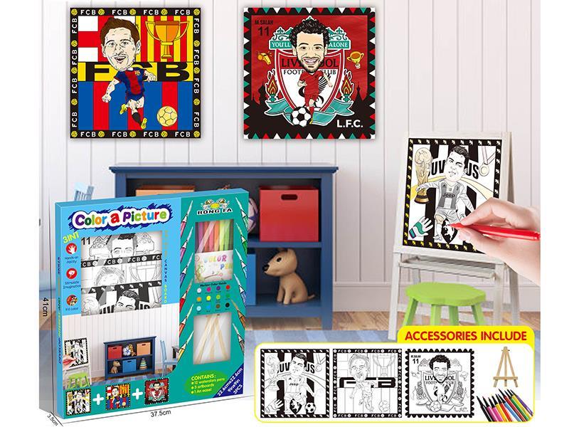 3 In 1 Coloring Printed Canvas Board
