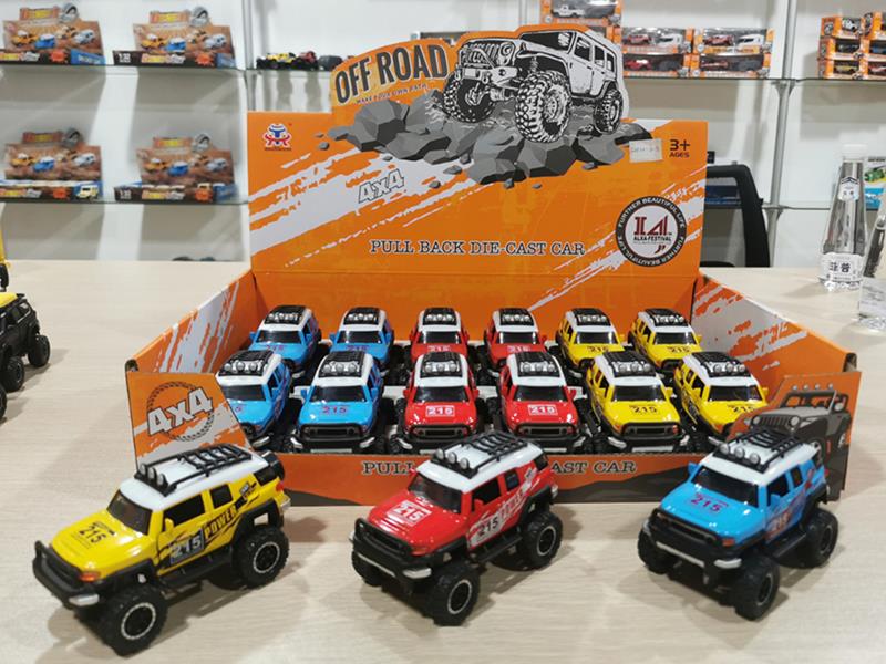 Pull Back Alloy Shock Absorption Toyota FJ Off-Road Vehicle With Sound And Light