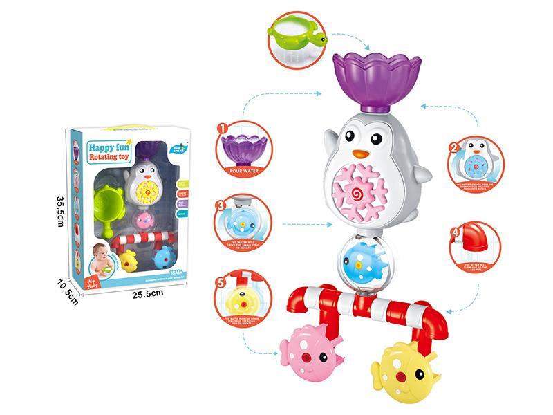 Bathroom Penguin Rotating Toy