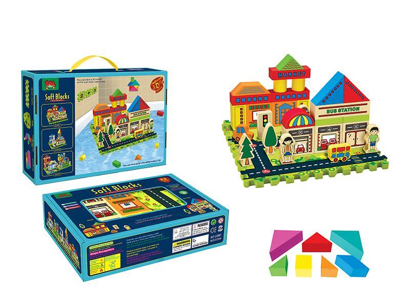 62PCS EVA Water City Color Printing Software Building Blocks