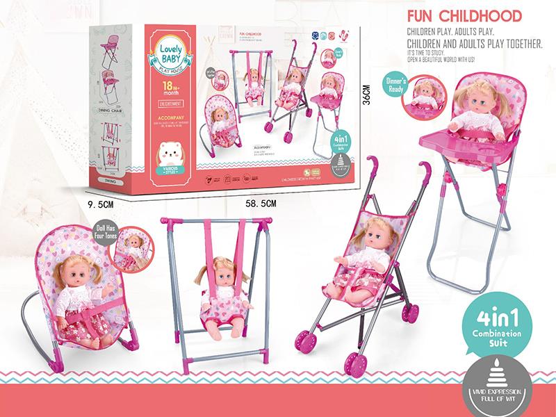 4 In 1 Combination Set + 14" Baby Doll With IC