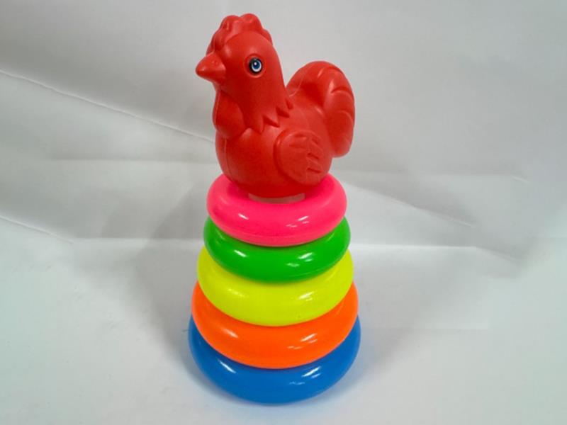 Rooster Rainbow Tower Jenga Loop 5 Layers