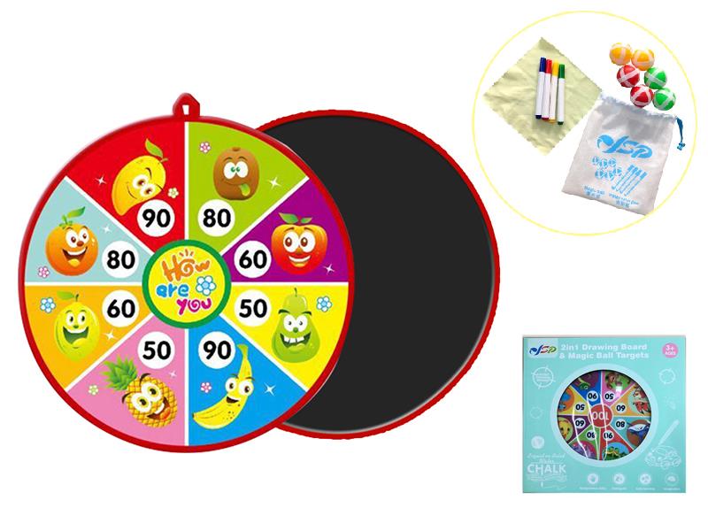 2 In 1 Drawing Board & Velcro Dartboard