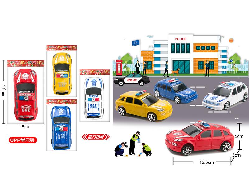 Pull Back Off-Road Police Car 1pcs