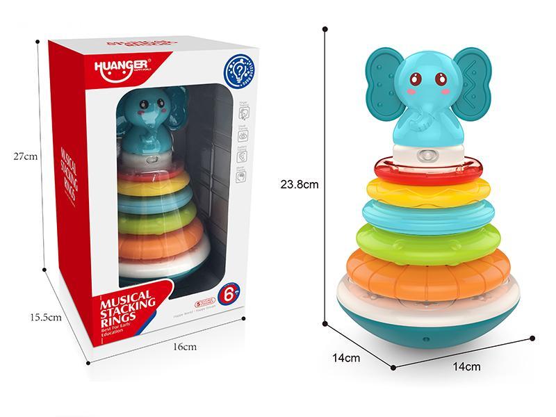Elephant Rainbow Ring Jenga(Light,Music)